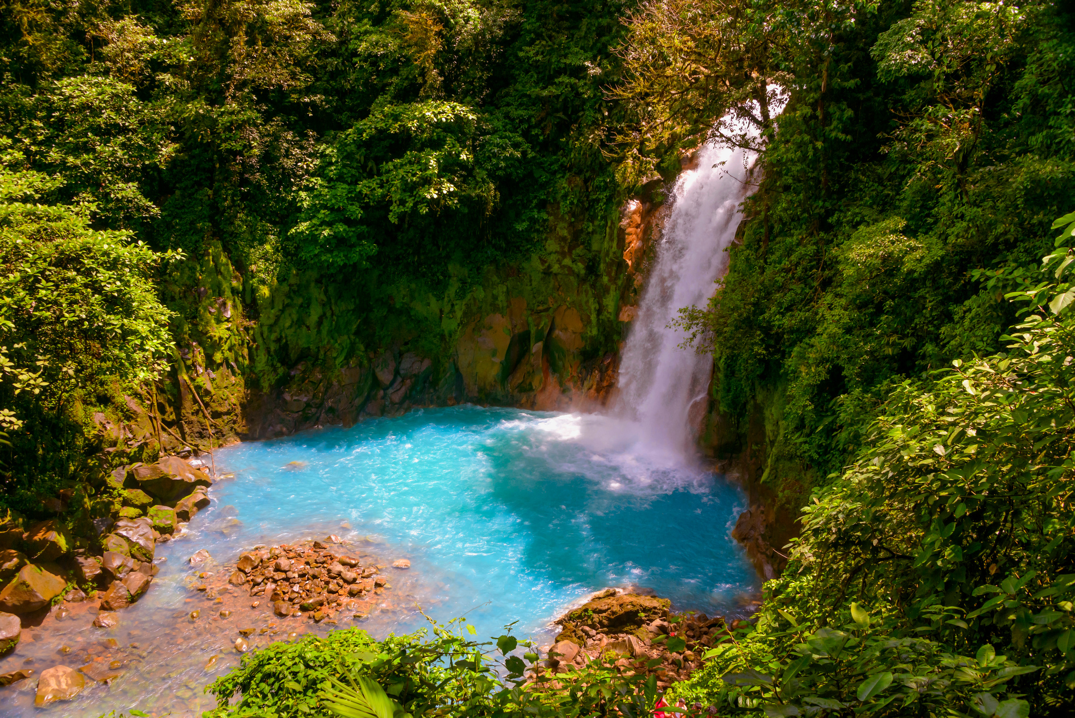 Waterfall on The Celeste River in Costa Rica
